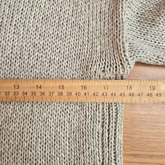 Alya Womens Open Knit Sweater M Elbow Patches Semi Sheer Beachy Boho Cottage - Picture 10 of 11